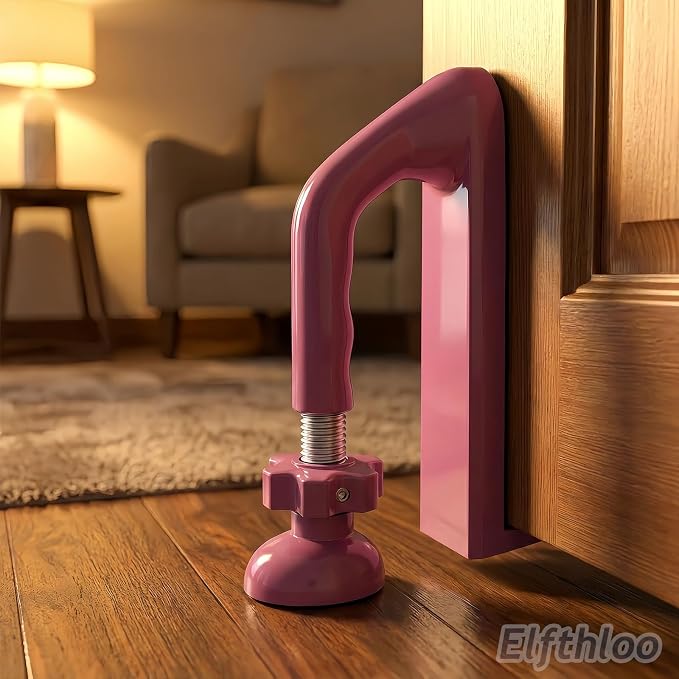 Portable Door Lock Travel Security, Pink Anti-Theft Stopper | 202g lightweight, fits inward-swinging doors, tool-free install, aluminum, for hotels, Airbnbs, dorms, apartments - Image 9