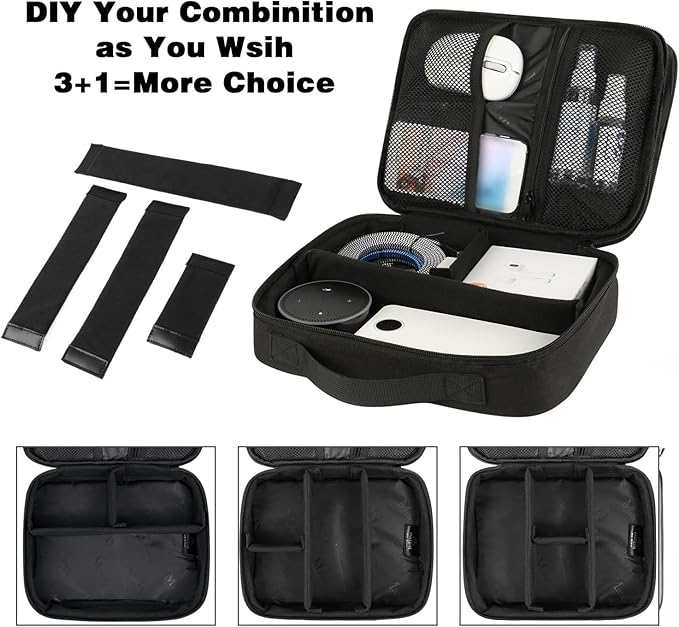MATEIN Electronics Organizer, Waterproof Travel Electronic Case, Black | Portable Double Layer, Cable Storage Bag for Camera Accessories, Cord, Charger, Power Bank, Flash Drive, Phone, SD Card - Image 5