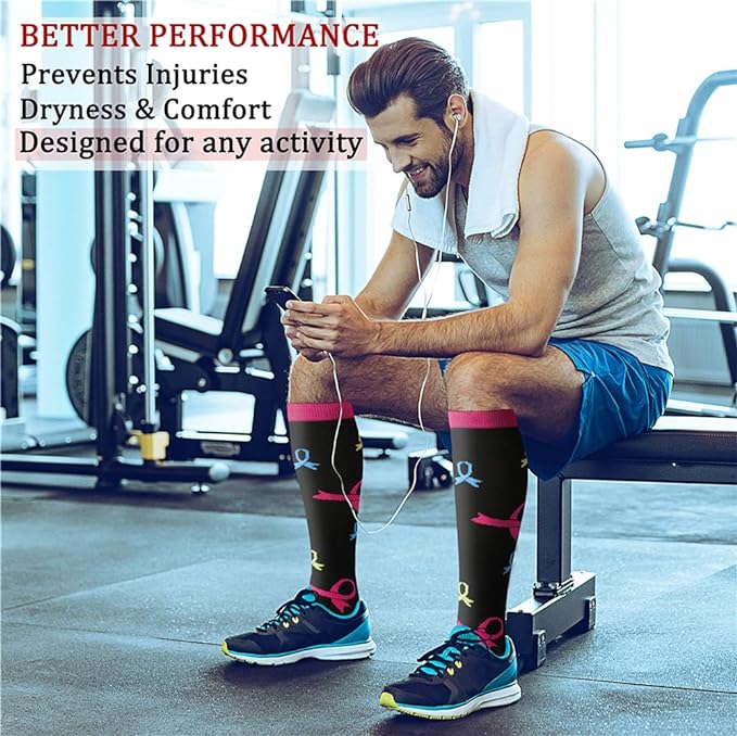 CHARMKING Compression Socks for Women & Men Circulation (8 Pairs) 15-20 mmHg Best Calf Socks Support for Athletic Cycling - Image 3