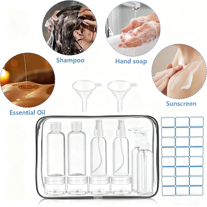 DTDNZKN 14 Pack Travel Bottles Set for Toiletries TSA Approved | Leak-Proof Containers for Shampoo, Conditioner, Lotion, and Body Wash - Convenient and Practical Travel Accessories - Image 6