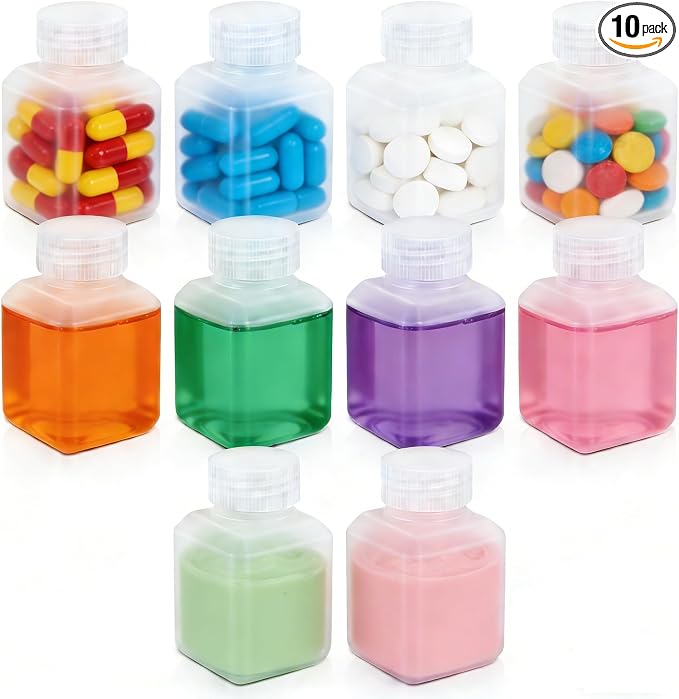 20ml Leak Proof Plastic Bottles with Caps for Liquids Sample, Reusable Small Bottles Containers for Travel, Camping and Hiking (Translucent, 10 Pcs) by UMETASS