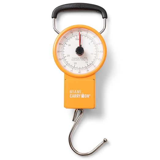 Mechanical Luggage Scale with Tape Measure, Up to 80 Pounds (Orange) - Image 5