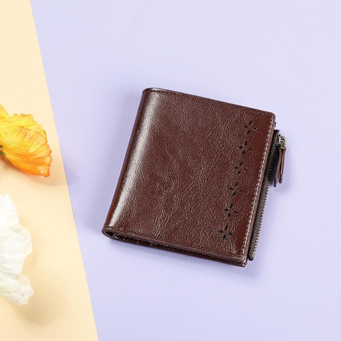 Ultra Thin Small Compact Leather Womens Girls Wallets RFID Blocking Credit Card Holder for Women - Image 7