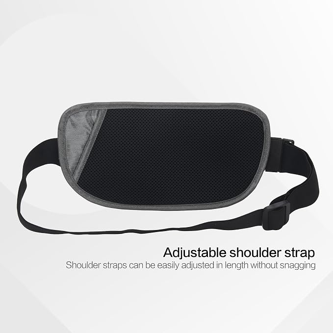 Slim RFID Blocking Money Belt for Travel - Anti-Theft Hidden Passport Holder Waist Wallet with Secure Pouch for Cash, Credit Cards & Phone Safe (Grey) - Image 7