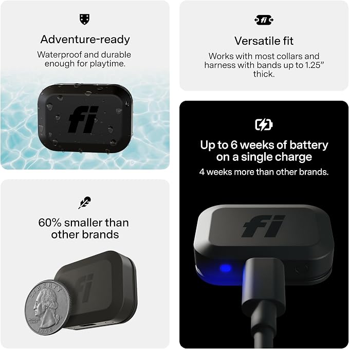 Fi Mini Attachable GPS + Activity Tracker for Cats, 6-Month Membership | Smart GPS collar attachment with virtual fences, escape alerts, health and step tracking. Lightweight and waterproof. - Image 5