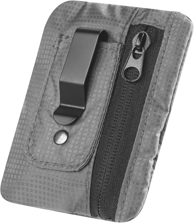 KOSMCCO RFID Blocking Clip Stash Pocket Travel Belt Wallet, Grey | Compact Hidden Design, For Cards & Cash, Slim Pickpocket-Proof, Everyday Carry by KosmccoCo