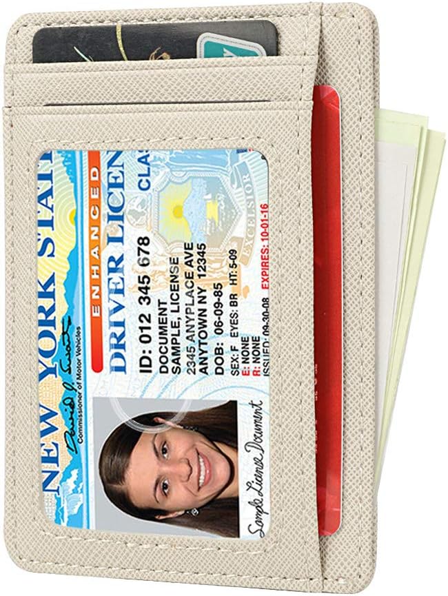 GH GOLD HORSE Slim RFID Blocking Card Holder Minimalist Leather Front Pocket Wallet for Women | Slim - Image 2