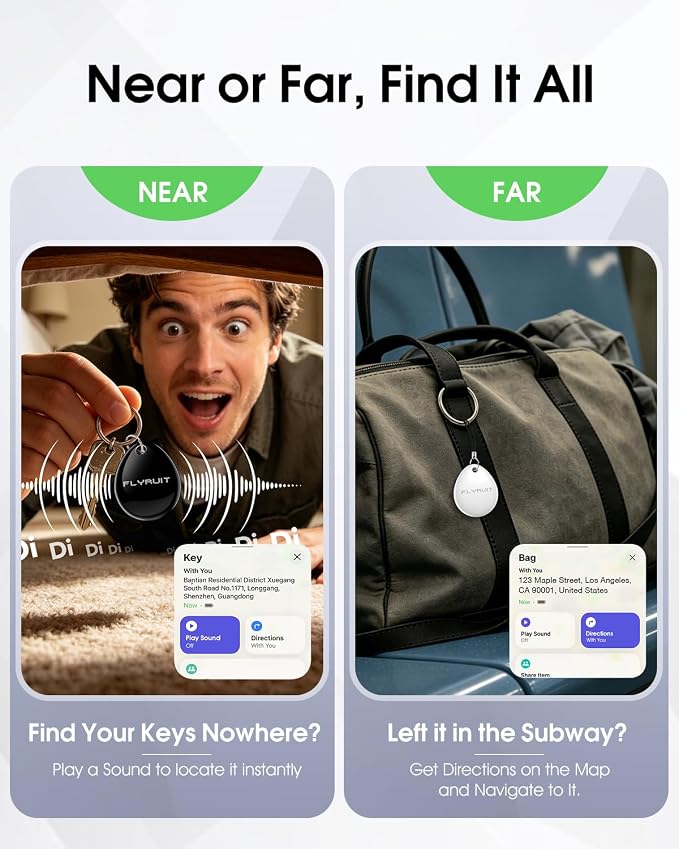 Air Tracker Tags-4 Pack, iOS Only, Apple Find My Certified, Luggage Tracker | Smart Bluetooth Tracking, Key Finder Items Locator for iPhone, Travel Cruise Essentials, Wallet, Backpack, Car, Bike - Image 4