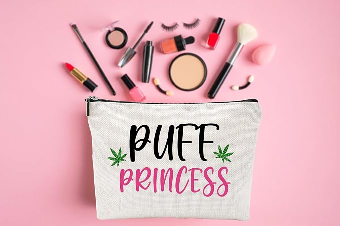ZUYUROU Funny Makeup Bag Cosmetic Pouch for Travel and Daily Purse Organization, Puff Princess Canvas Zipper Toiletry Case for Women - Image 6