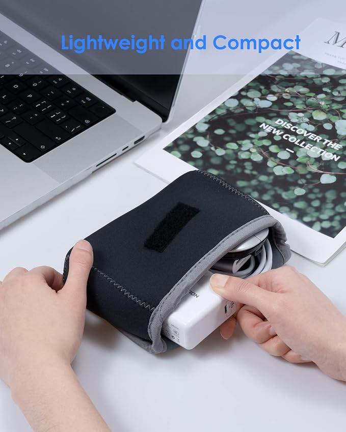 LENTION Storage Small Pouch Bag Cases for Accessories Laptop MacBook Power Adapter, Wireless Mouse, iPhone Charger, Cellphone, Power Bank, Cord Travel Cable Electronic Organizer - Dark Gray | Compact Tech Storage Fits Laptop Adapter, Mice, Charger, Pow... - Image 7