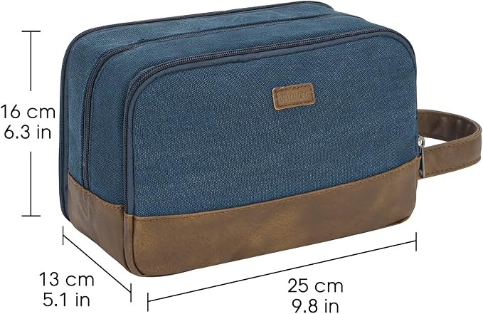 WANDF Travel Toiletry Bag for Men, Canvas Shaving Dopp Kit | Wet Separation, Water-Resistant Fabric, Travel Bag for Toiletries, Shaving Accessories, Weekend Trips - Image 7