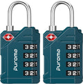 Puroma TSA Approved Luggage Locks, 2 Pack 4 Digit Resettable Travel Combination Code Lock with Zinc Alloy Body for Suitcase, Backpack, Laptop Bag, Gym Locker, Toolbox (Peacock Blue) by Puroma