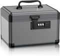 Medicine Lock Box with Code, Medication Lock Box with Removable Tray, Portable First Aid Box for Home&Travel, 10 * 6.9 * 6.9 Inch (Black) by Lockbako