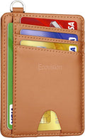 Slim Minimalist Front Pocket Wallet, RFID Blocking Credit Card Holder Wallet with Detachable D-Shackle for Men Women by Ecovision