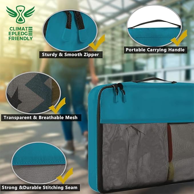 BAGAIL 8 Set/9 Set Packing Cubes Luggage Packing Organizer for Travel, Suitcase Packing Bags for Travel Accessories - Image 3