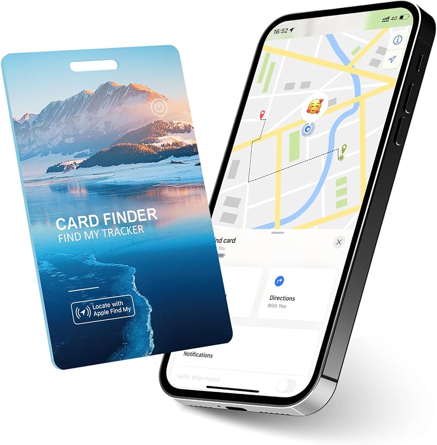 Wallet Tracker Card, IP68 Water Proof Tracking Card for Luggage Tags, Rechargeable Thin GPS Smart Finder for Luggage Tag,Passports and More Phone Finder(iOS Only) (Blue) by ZGAGFZ