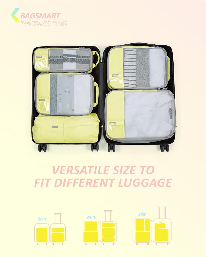 BAGSMART Compression Packing Cubes for Travel Essentials | 14 Set /6 Set /4 Set/2 Set, Lightweight, Durable - Image 3