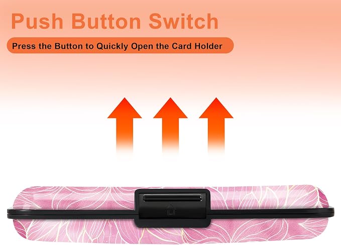 Mayski 2 Pack Credit Card Holder for Women RFID Blocking Wallet, Pink Lotus | Card Wallets for Women Small Mini Business Metal Accordion Aluminum Alloy Hard Case for Men - Image 6