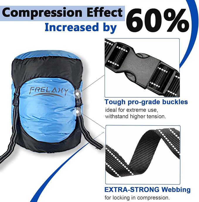 Frelaxy Compression Sack, 40% More Space! Sleeping Bag Stuff Sack | Ultralight Compression Stuff Sack, Water-Resistant & Ultralight Space Saving Gear for Camping, Hiking 11L/18L/30L/45L/52L - Image 2