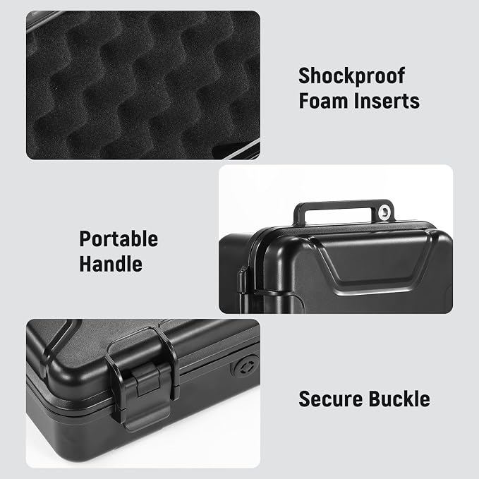 NEEWER Hard Case Compatible with DJI Osmo Action 5 Pro / 4/3 Camera, IP67 Waterproof Dustproof Shockproof Portable Travel Storage Case with Custom Foam Inserts & 12 Slots for Accessories, AC031 - Image 3