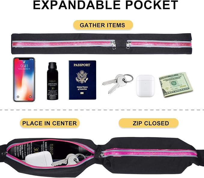 Running Belt for Men & Women - Secure Jogging Pouch for Phone, Keys & Essentials, For All Cell Phones - Image 2