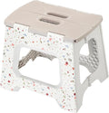 Vigar Compact Folding Step Stool, 12-1/2 Inch, Terrazzo | For Adults, Lightweight Portable Stool with Handle, Non Slip, Space-Saving, up to 330 lb by VIGAR