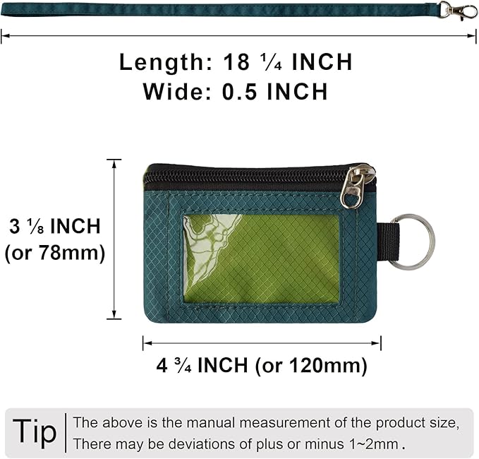 CHENSPRX Minimalist RFID Blocking Small Wallet with ID Window,WaterResistant Zip Id Case Wallet with Lanyard Keychain for Cards,Cash,Travel,Women,Men - Image 5