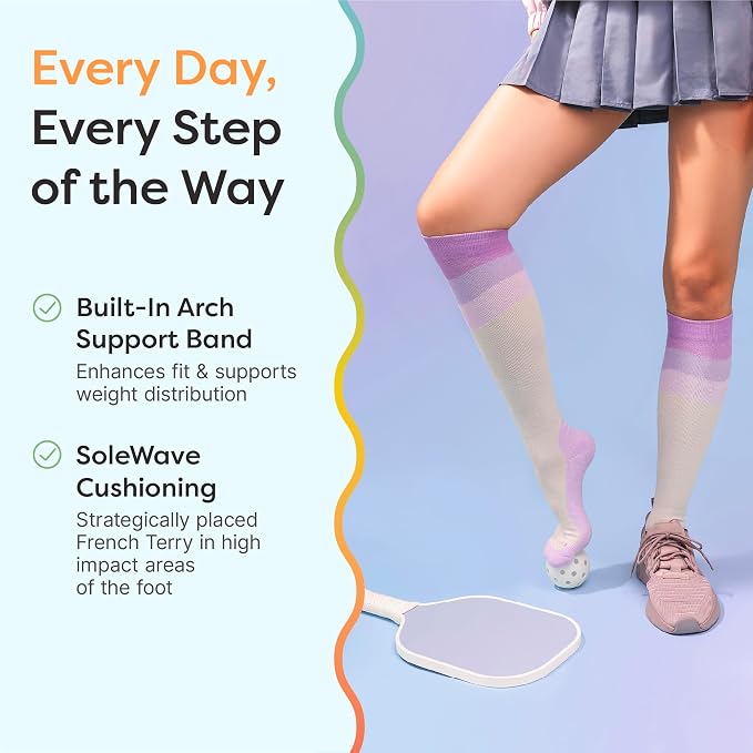 ZenToes Compression Socks for Women & Men, Knee High Socks with Targeted Cushioning - Image 6