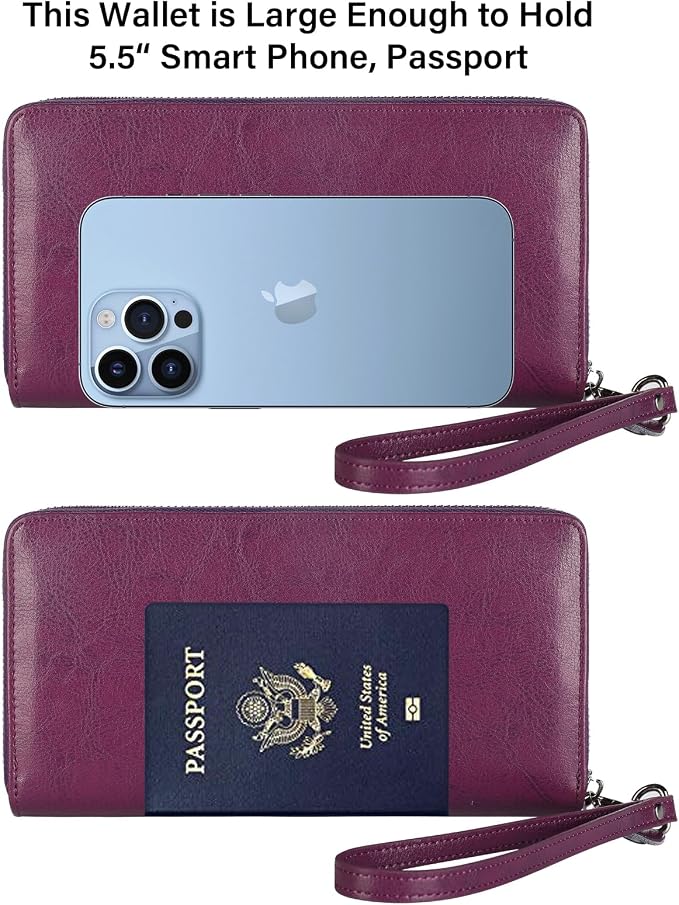 Small Compact Women Wallet RFID Blocking Genuine Leather Bifold Purse with ID Windows - Image 7