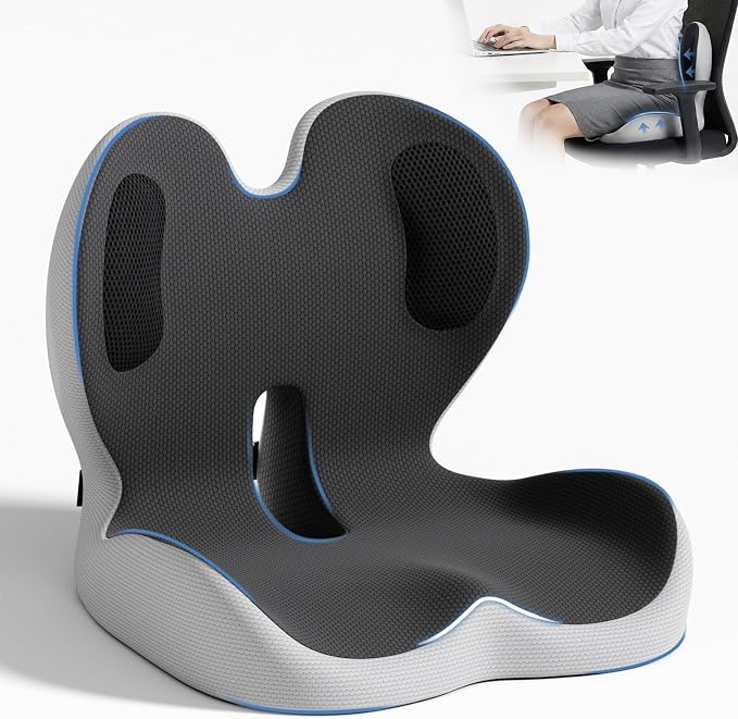 Seat Cushion,Memory Foam Chair Cushion for Office and Car,Ergonomic Coccyx Seat Cushion for Tailbone,Sciatic Nerve,Lower Back Pressure Relief,Lumbar Support Pilow for Office,Car,Truck,Desk Chair by ECONVCE