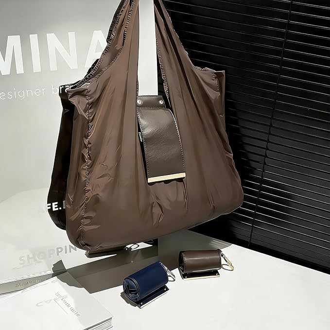 Foldable Nylon Tote Bag w/Keychain Lightweight Reusable Shopping Bag - Image 8