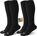 Merino Wool Easy On Compression Socks for Women & Men, 15-20 mmHg, Plus Size Knee High Stocking for Nurses, Pregnancy, Travel, Flight, Medias de Compresión Mujer by HAPIU