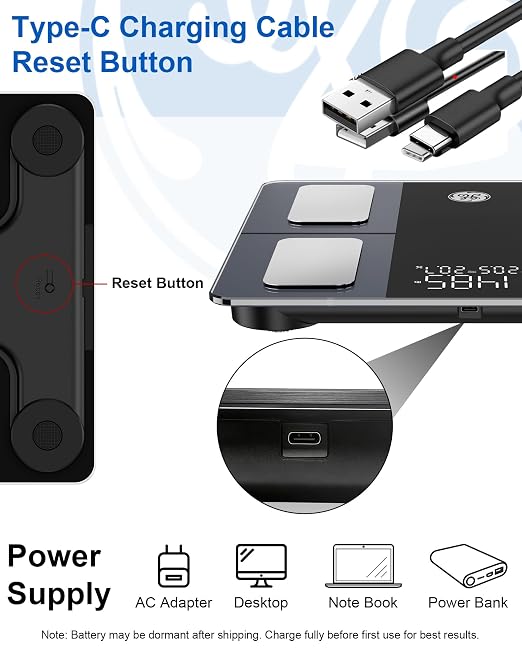 GE Smart Scale for Body Weight BMI Body Fat, Digital Bluetooth Scale 400lb | 13 Body Composition Monitor Health Analyzer for Home Gym, Accurate Bathroom Scale, App Sync Weighing Capacity Black Strip - Image 2