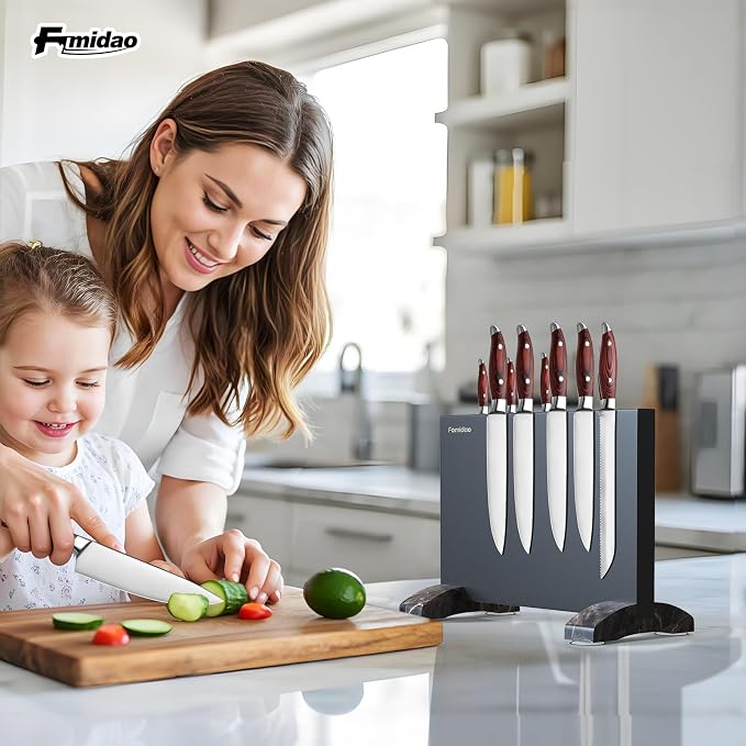 Magnetic Knife Holder Block,Black Magnetic Knife Stand for Kitchen Counter Top,Double Sided Stainless Steel Knife Storage,Strong Magnet Knife Rack - Image 7