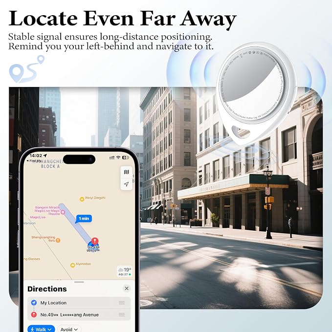 Air Tracker Tags-4 Pack Work with Apple Find My (iOS Only) 100dB Sound | 5.3 Smart Bluetooth Tracker, Smart Tag with Keychain/Lanyard, Item Finder for Luggage/Key/Suitcase, Replaceable - Image 4
