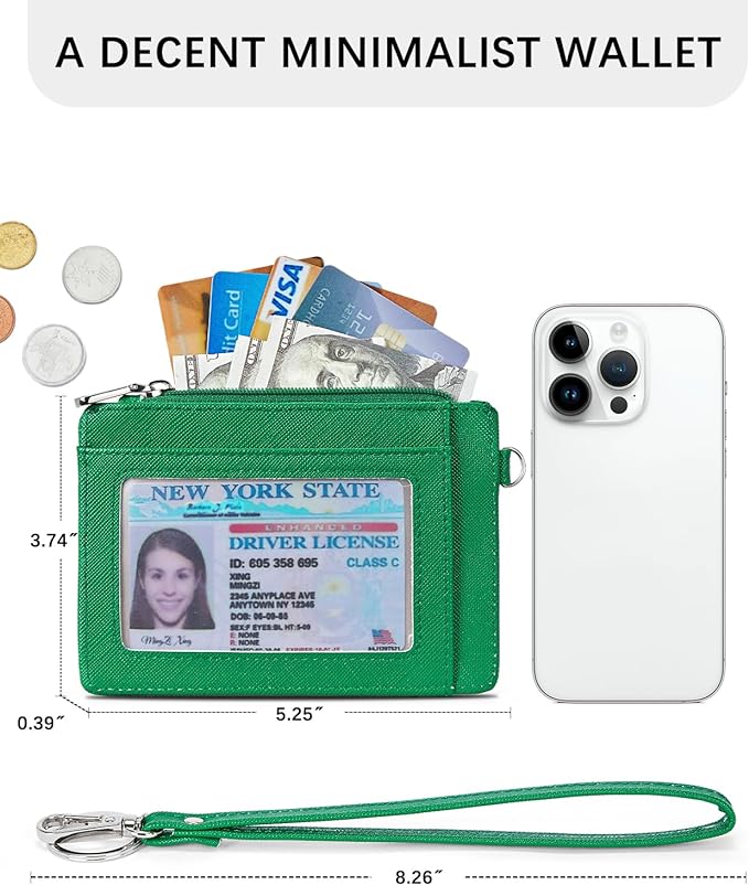 BOSTANTEN Credit Card Holder RFID Small Wallet for Women with Keychain | Slim, Wristlet, Zipper Coin Pocket, Pocket-Friendly, Vegan Leather, Minimalist, Gifts - Image 4