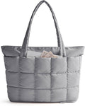 BAGSMART Expandable Tote Bag for Women, Puffer Work Tote Travel Bag | Quilted Carry On Bag for Travel Work Gym College, Waterproof Travel essentials by BAGSMART