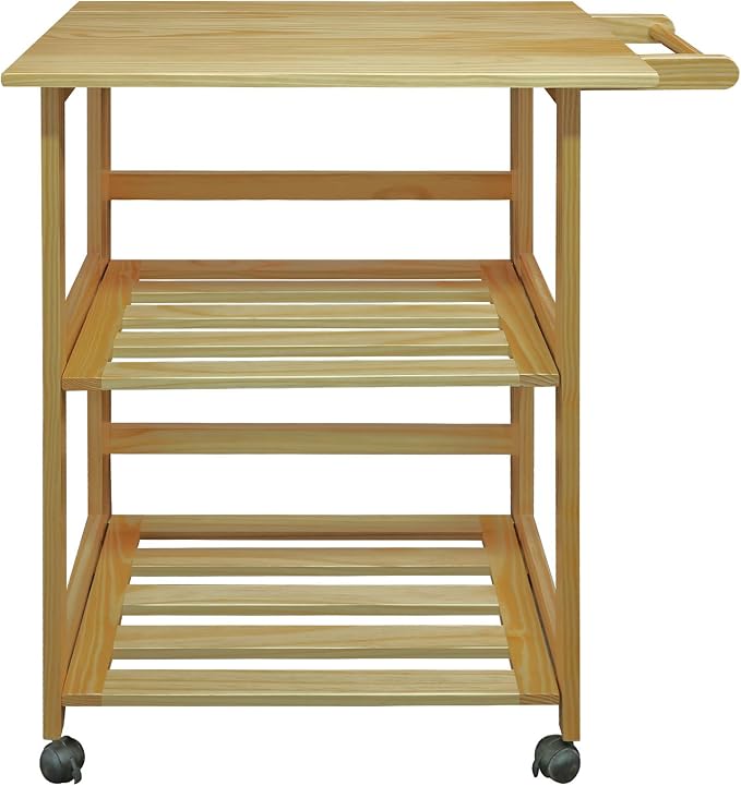 Casual Home Trek Folding Natural Kitchen Cart, 27"W (372-30) - Image 3