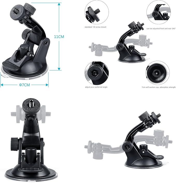 6 in 1 Accessories Kit for Action Camera, Chest Mount Harness Strap, Head Strap Mount, Suction Cup, Selfie Stick, Floating Handle Grip, Flexible Octopus Tripod, Fit for Recording VLOG/POV - Image 4