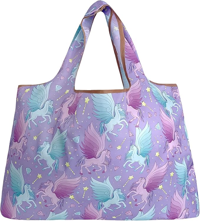 allydrew Large Foldable Tote Nylon Reusable Grocery Bags - Image 3