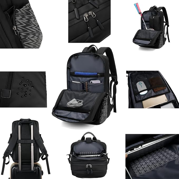 Motorcycle Backpack, 17'' Laptop Compartment, High-Density Nylon, Adjustable Helmet Holder, Reflective, Waterproof for Outdoor Enthusiasts | Motorcycle Helmet Storage Backpack Also Fit Basketball Football Soccer,Reflective, Riding & Daily Commute Gift ... - Image 2