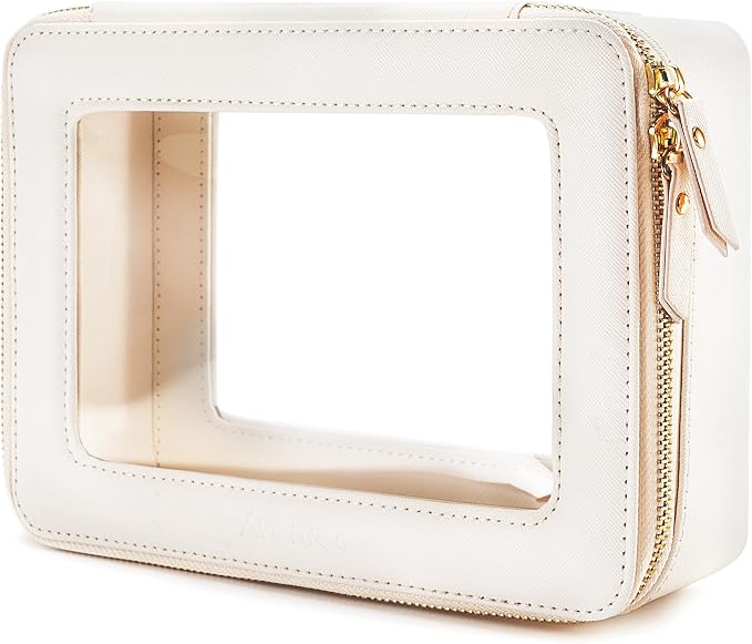 Aveniee Clear Makeup Bag Organizer,Large Travel Toiletry Bag for Women, Waterproof Cosmetic Pouch with Zippers,Car Organizers and Storage Case for Accessories,White by Aveniee