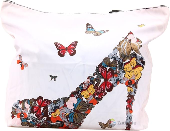 Beach Tote Bags Travel Totes Bag Shopping Zippered Tote for Women Foldable Waterproof Overnight Handbag - Image 3