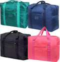 Travel Duffel Bag Lightweight Foldable Travel Bag for Women and Men Waterproof Tote Carry On Luggage Bag Weekender Overnight Bag (Blue+Green+Red+Black) by INVODA