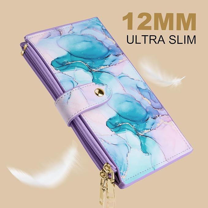 Travelambo RFID Wallet Women Large Size Bifold Multi Card Wallet Case with Zipper Pocke Credit Card Holder for Women - Image 8
