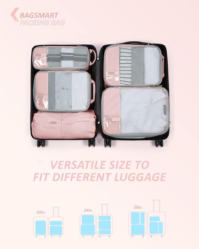 BAGSMART Compression Packing Cubes for Travel Essentials | 14 Set /6 Set /4 Set/2 Set, Lightweight, Durable - Image 6