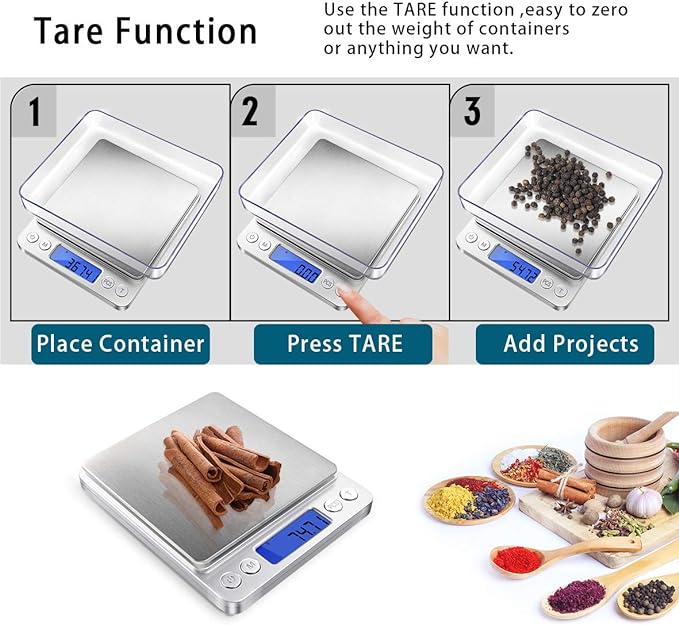 Fuzion Digital Gram Scale .01 Gram Accuracy, 500g Small Jewelry Scale | Small Kitchen Food Scale with 2 Trays for Herb, Powder, Coffee, Gold, Coin - Weight Gram and Oz - Image 5