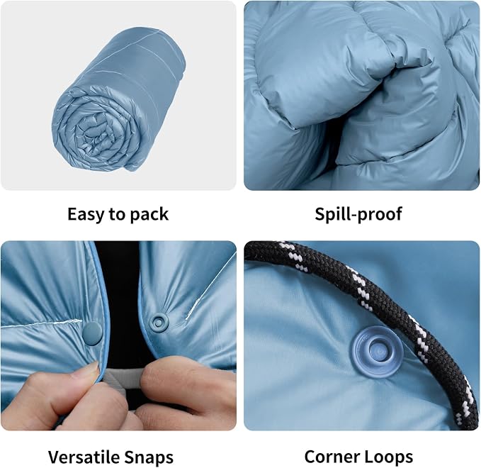 Camping Blanket, Puffy Blanket Lightweight Windproof Water Resistant for Outdoors,Hiking, Backpacking,Beach,Car,Picnic,Stadium - Image 4