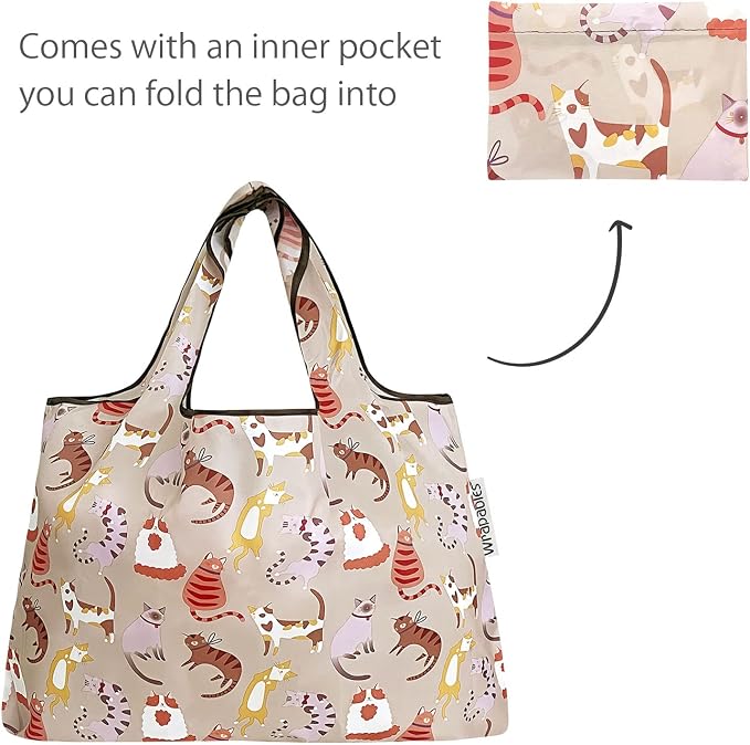 allydrew Large Foldable Tote Nylon Reusable Grocery Bags - Image 6