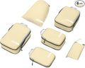 Cipway Compression Packing Cubes for Travel (Vanilla Cream 6 Set) | Ultralight Travel Cube Organizers for Carry-On Luggage, Suitcase & Backpack Travel Essentials by Cipway
